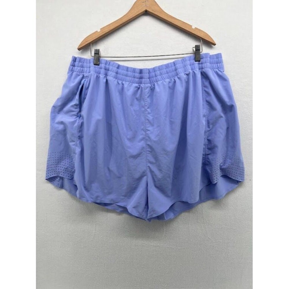 Athleta Womens Purple Hustle Elastic Waist Pull On Athletic Shorts Size 3X